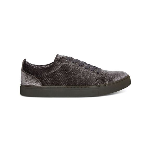 STEVE MADDEN Other - STEVE MADDEN Mens Gray Snake Back Tab Yali Round Toe Velvet Sneakers Shoes 8